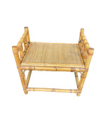 Italian Vintage bamboo & rattan dressing table set with two drawer dressing table, stool and mirror Circa 1970s 