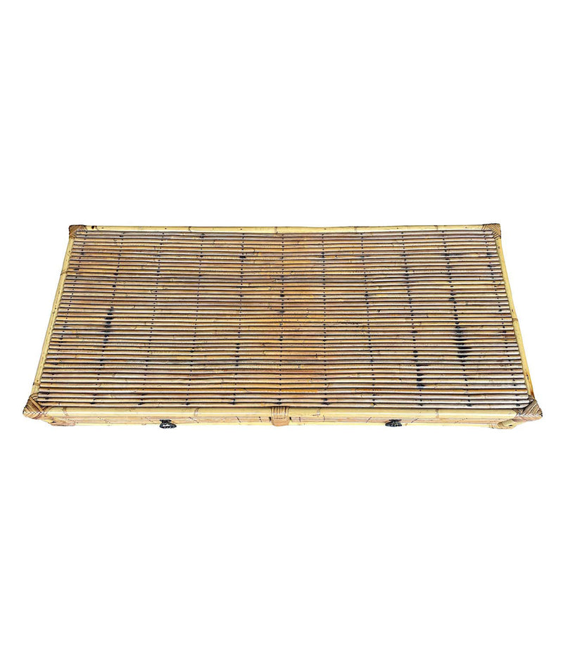 Mid Century Coffee Table bamboo and rattan French 1960s