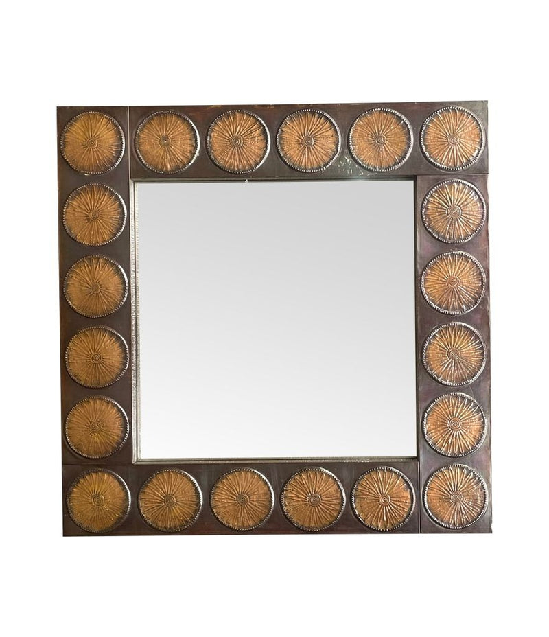 An Italian 1960s brass mirror by Santambrogio & De Berti