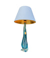 A large Murano turquoise glass lamp by Chambord Et Toso