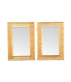 A pair of large Italian 1970s bamboo and woven rattan mirrors by Dal Vera