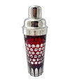 A 1950s French silver plated and ruby cut glass cocktail shaker