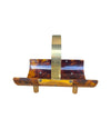 A very chic Italian 1970s faux tortoise shell and brass magazine rack