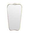 A lovely shaped large original 1950s brass framed mirror in the style of Gio Ponti