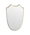 An orignal Italian 1950s shield mirror with orignal mirror plate