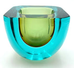 A wonderful large 1960s Sommerso turquoise and green Murano glass bowl by Seguso