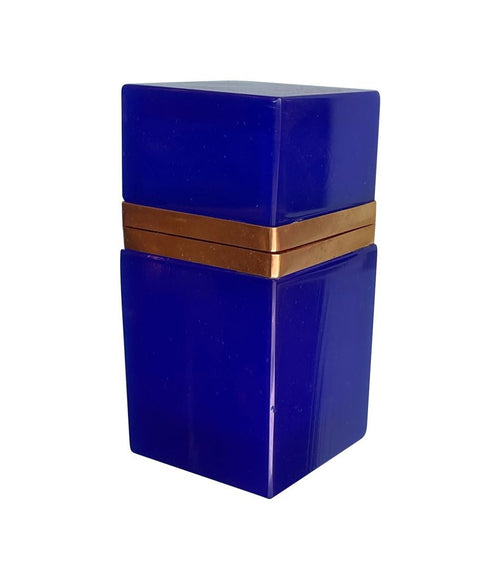 An Italian Mid Century cobalt blue Murano glass hinged lidded box by Giovanni Cenedese
