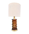 A wonderful large Italian 1970s faux tortoiseshell Murano glass and brass lamp