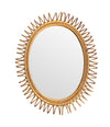 Mid Century Oval bamboo mirror with spiral frame by Franco Albini for Bonacina - Vintage Mirrors