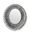 A Spanish 1960s silvered metal landscape or portrait oval eyelash mirror