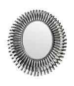 A Spanish 1960s silvered metal landscape or portrait oval eyelash mirror