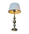 A pair of large Italian 1970s solid brass lamps with orignal satin shades