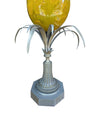 A large 1960s yellow resin egg lamp attributed to Maison Charles with new bespoke linen shade