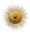 A pair of large 1950s Spanish sunburst wrought iron wall sconces