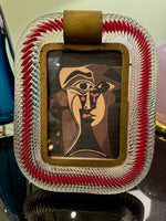 An original 1940s Murano glass picture frame attributed to Venini