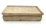 An Italian 1970s travertine and gilt metal jewellery accessories box