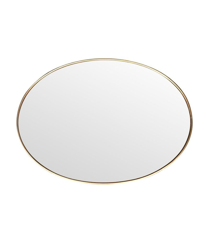 A large orignal Italian 1960s oval brass framed mirror