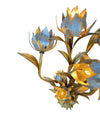 A wonderful 1960s Italian gilt metal flower lamp with seven lights in the flowers