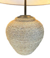 A pair of 1950s large Italian Riviera woven rope lamps with bronze fittings