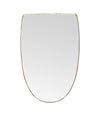 A large orignal Italian 1950s shield mirror with brass frame