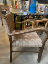 A pair of 1940s French Bauhaus bent wood chairs in the style of Erich Dieckmann with orignal woven rope seats