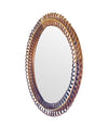 An Italian 1970s circular bamboo mirror by Franco Albini for Bonacina
