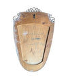 An orignal pair of 1950s Gio Ponti style Italian portrait brass framed mirror with brass top scroll detailing