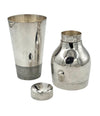 A 1930s Silver plated Art deco cocktail set with silver plated cocktail shaker and eight silver plated shot glasses