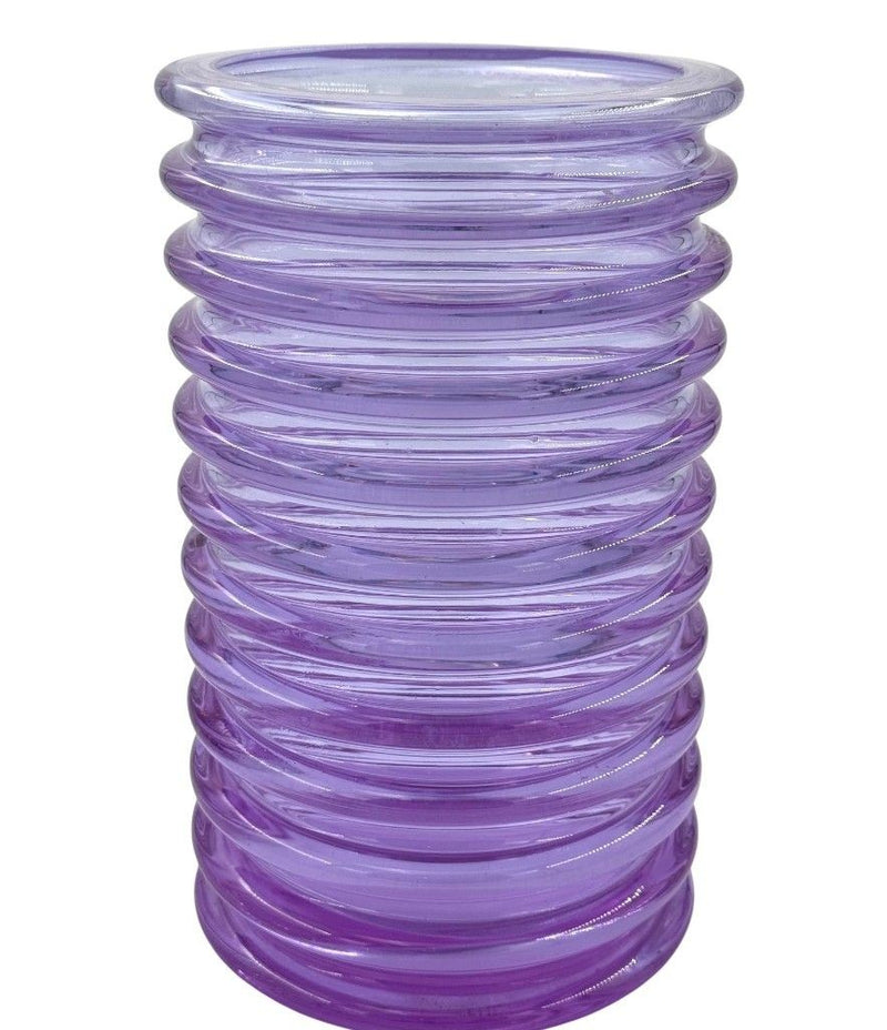 A Murano glass pink ribbed vase “Onda” by Sergio Asti for Amolfo di Cambio