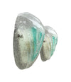 A pair of 1970s Italian Murano glass wall sconces with teal green centre detail