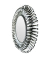 A Spanish 1960s silvered metal landscape or portrait oval eyelash mirror