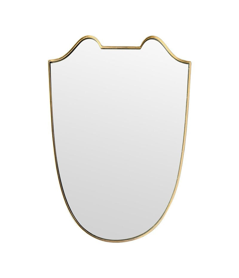 An orignal Italian 1950s shield mirror with orignal mirror plate