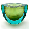 A wonderful large 1960s Sommerso turquoise and green Murano glass bowl by Seguso