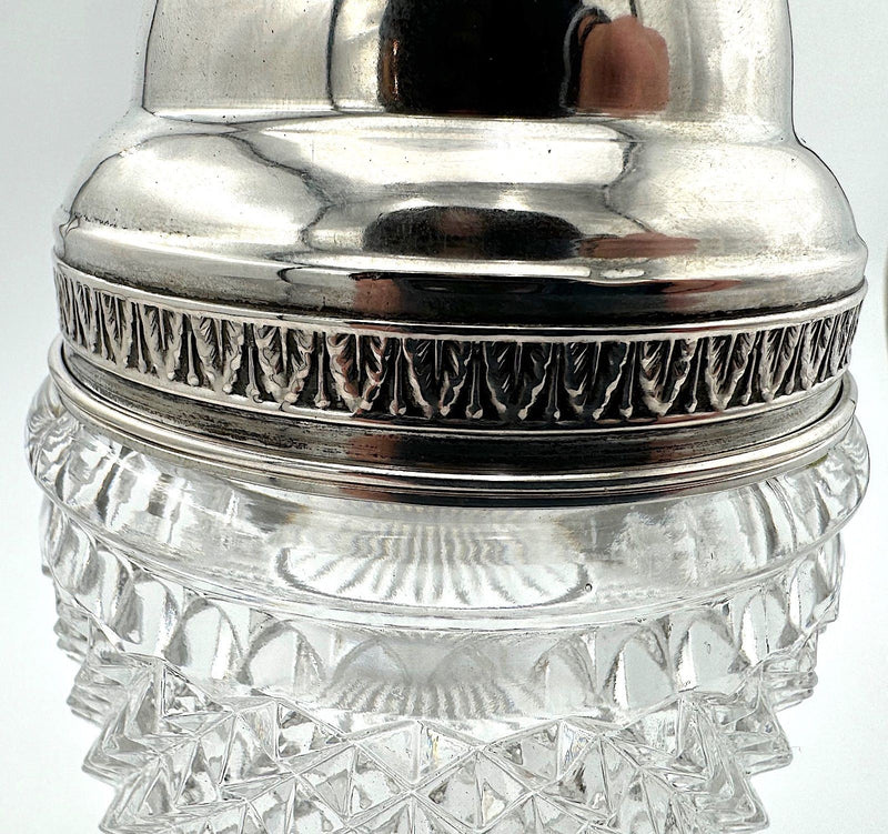 An Italian 1940s crystal and silver cocktail shaker by Florentine silversmith Italo Gori