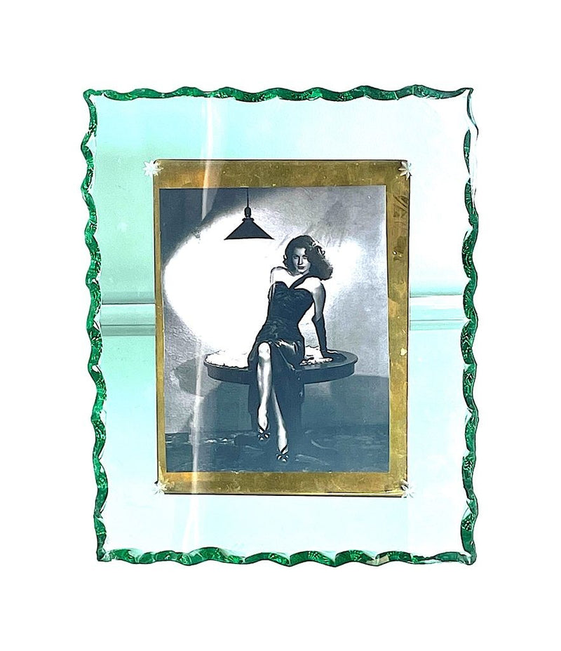 A 1930s glass and brass picture frame attributed to Pietro Chiesa for Fontana Arte