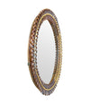 An Italian 1970s circular bamboo mirror by Franco Albini for Bonacina