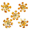 Five Italian 1970s Murano glass flower wall scones by Mazzega
