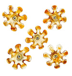 Five Italian 1970s Murano glass flower wall scones by Mazzega