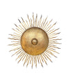 A pair of large 1950s Spanish sunburst wrought iron wall sconces