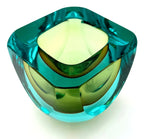 A wonderful large 1960s Sommerso turquoise and green Murano glass bowl by Seguso