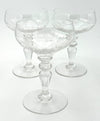 A set of eight 1930s Val St Lambert crystal glasses with etched stars