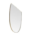 A large orignal Italian 1950s shield mirror with brass frame