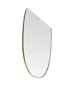 A large orignal Italian 1950s shield mirror with brass frame