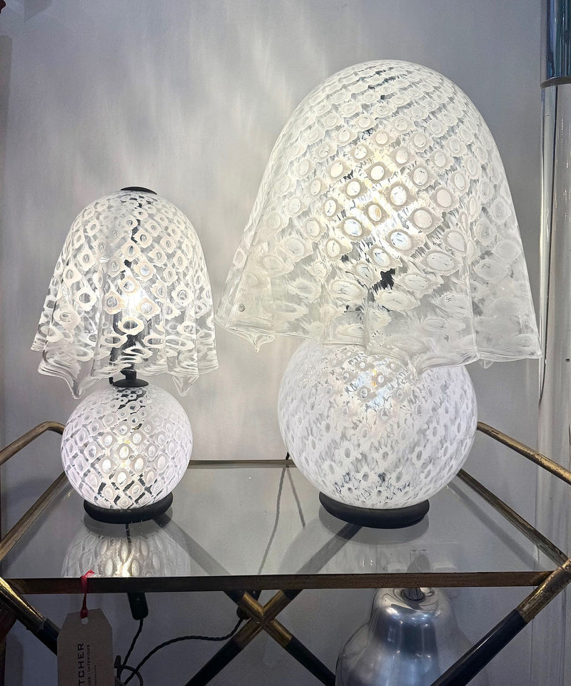 A wonderful large 1970s Murano glass handkerchief lamp by La Murrina,