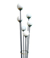 An orignal 1950s Stilnovo "Arberello" black lacquer and brass six light floor lamp