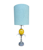 A large 1960s yellow resin egg lamp attributed to Maison Charles with new bespoke linen shade