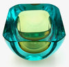 A wonderful large 1960s Sommerso turquoise and green Murano glass bowl by Seguso