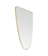 A large orignal Italian 1950s shield mirror with brass frame