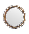 An Italian 1970s circular bamboo mirror by Franco Albini for Bonacina