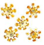 Five Italian 1970s Murano glass flower wall scones by Mazzega